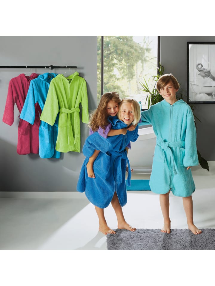 Erwin Müller Frottier Kinder-Kapuzenbademantel in blau günstig kaufen