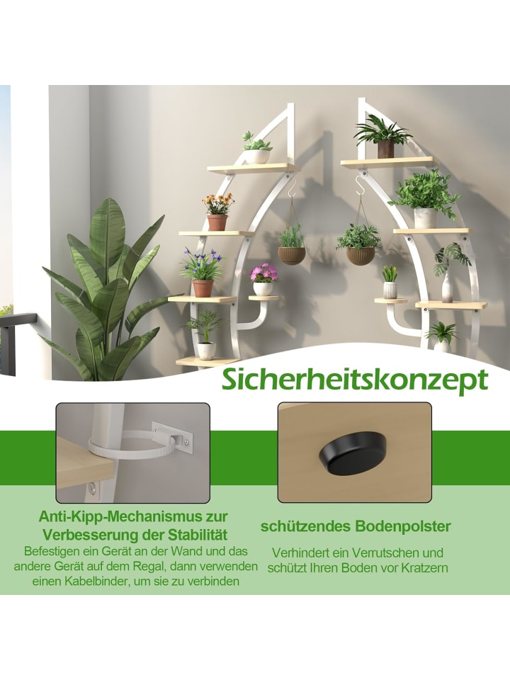COSTWAY 6-stufiger Pflanzenständer in Weiß günstig kaufen 155 cm