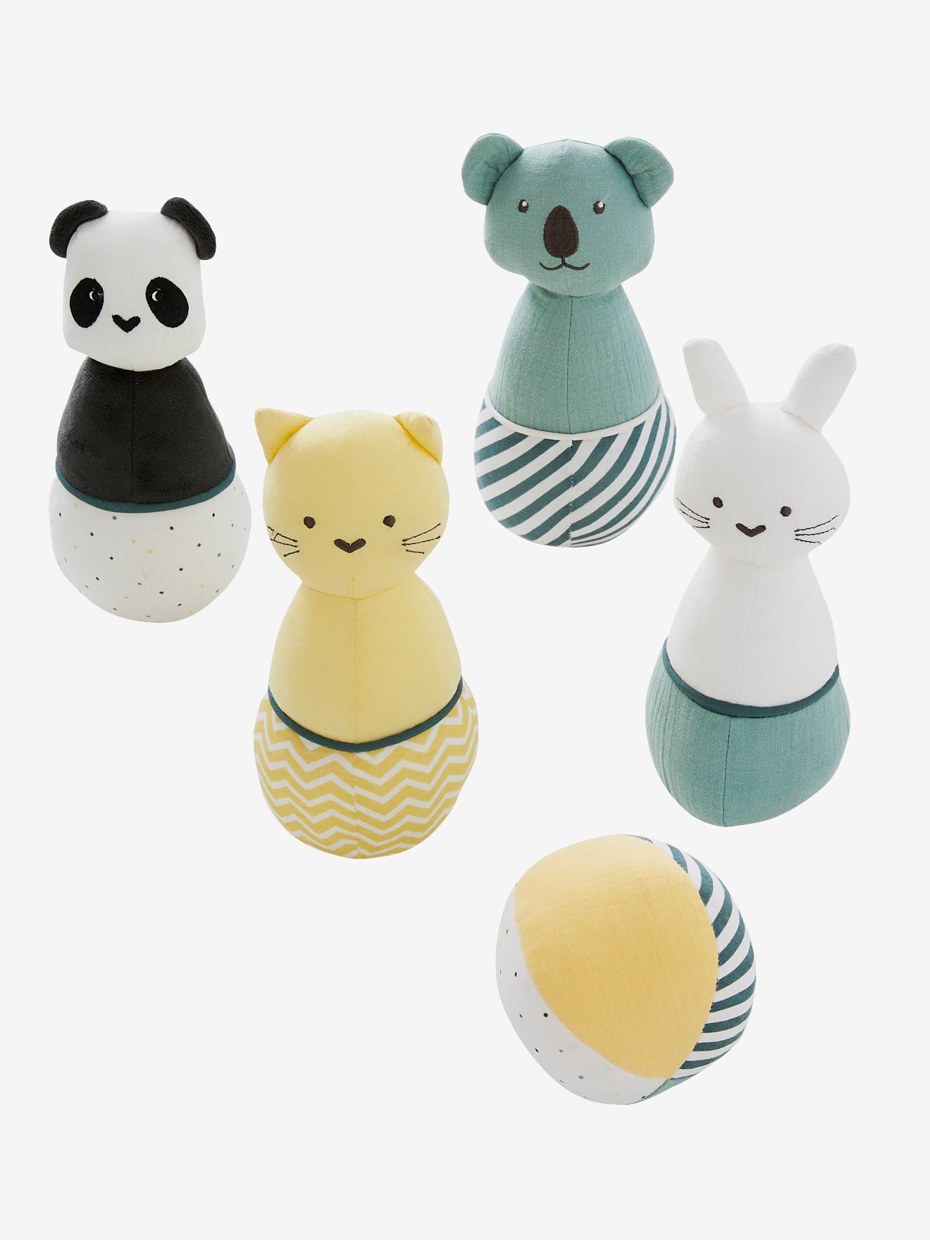 Jeu de quilles en tissu Lapin vert