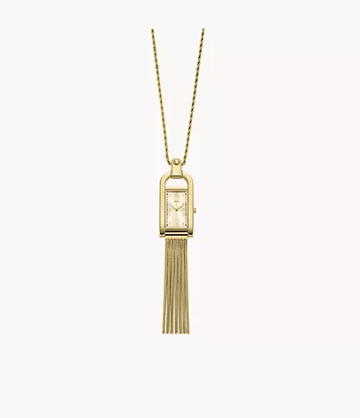 Fossil Kette Uhr Harwell 3-Zeiger-Werk Edelstahl goldfarben