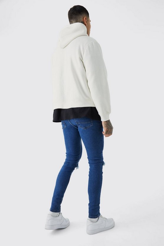 Tall Super Skinny Stretch Jeans mit Riss am Knie