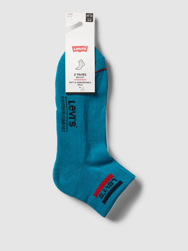 Socken mit Label-Details im 2er-Pack in petrol