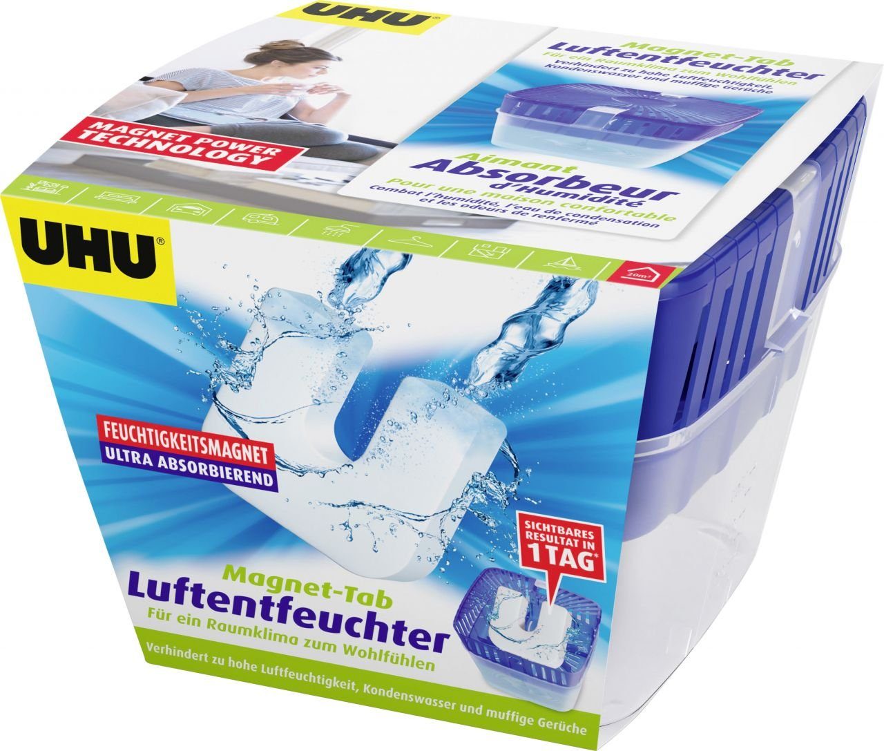 UHU Luftentfeuchter UHU Luftentfeuchter Feuchtigkeitsmagnet Original