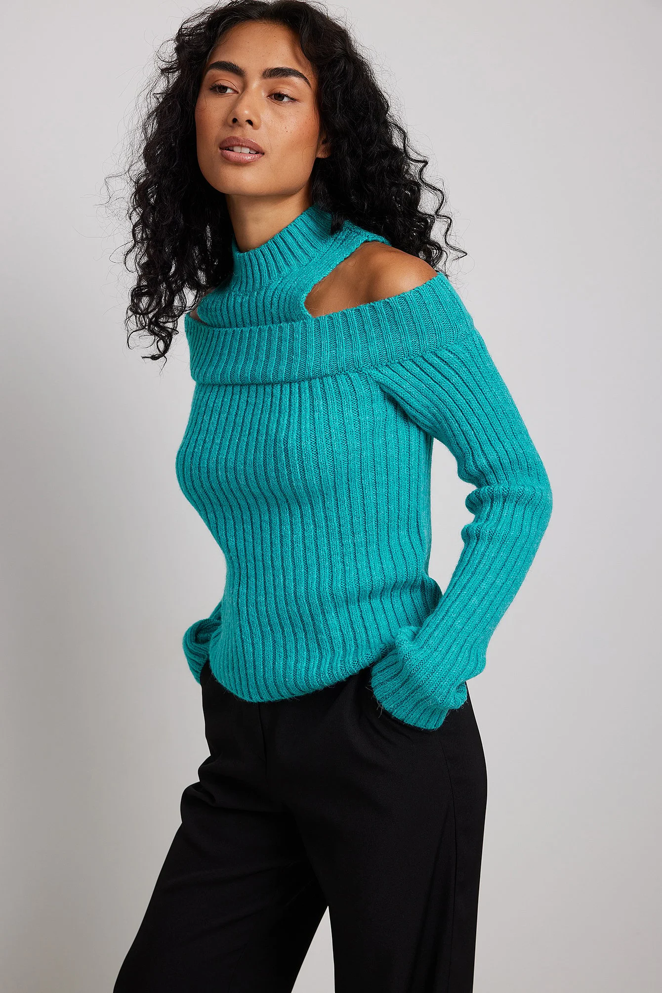 Gerippter Strickpullover Two-In-One