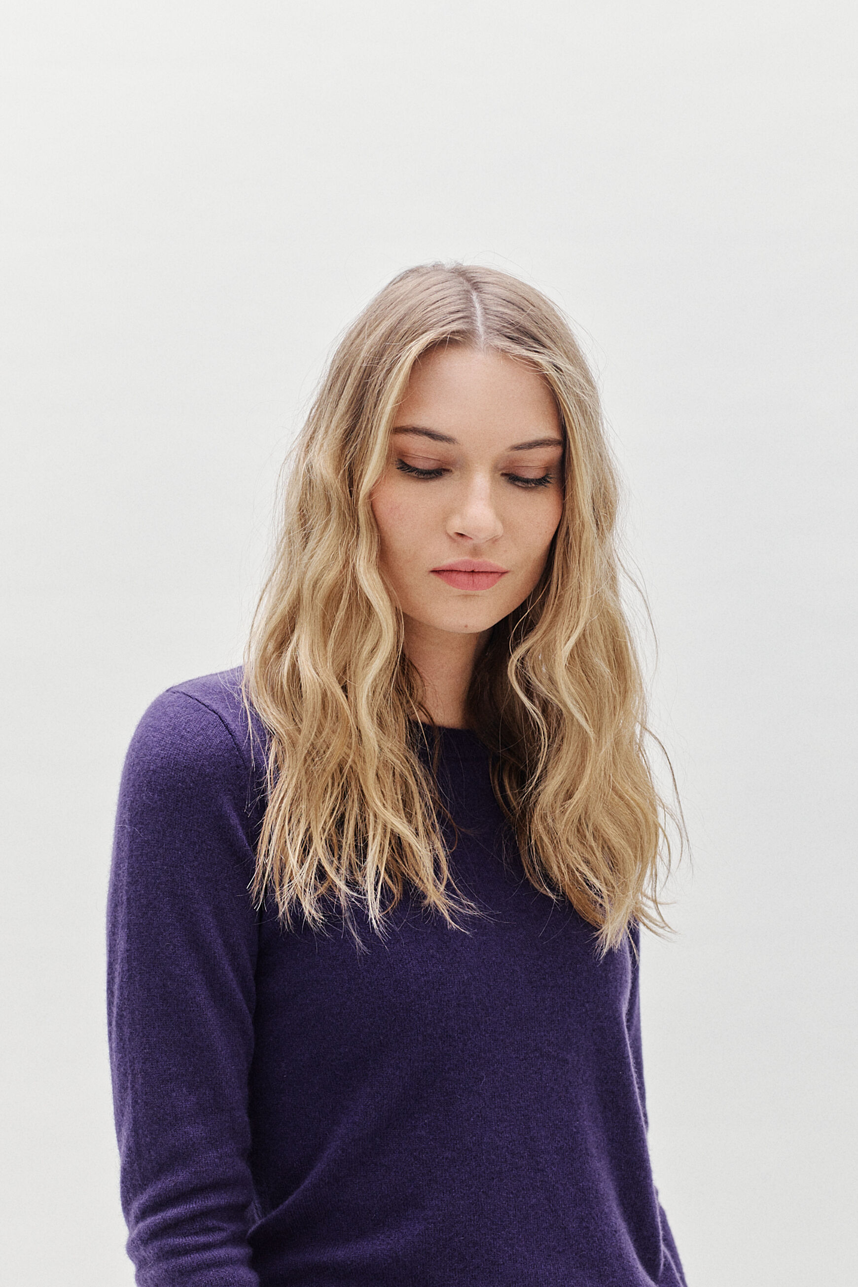 pull soizic 100% cachemire prune femme