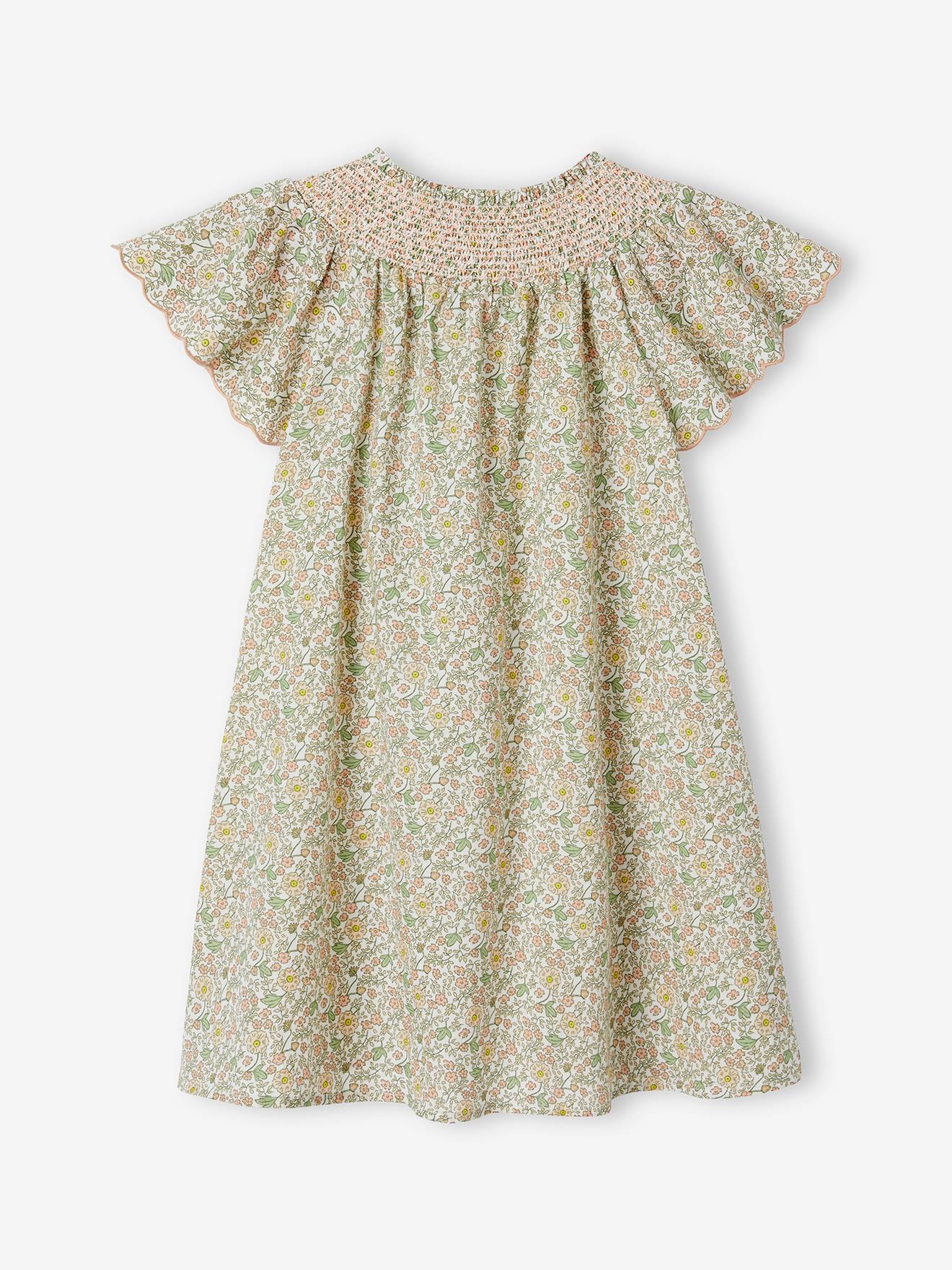 Vertbaudet Festliches Mädchen Kleid mit Schmetterlingsärmeln - vanille
