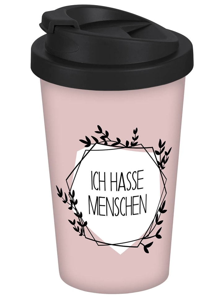 Geda Labels Coffee to go Becher Ich hasse Menschen in Rosa - 400 ml günstig kaufen onesize
