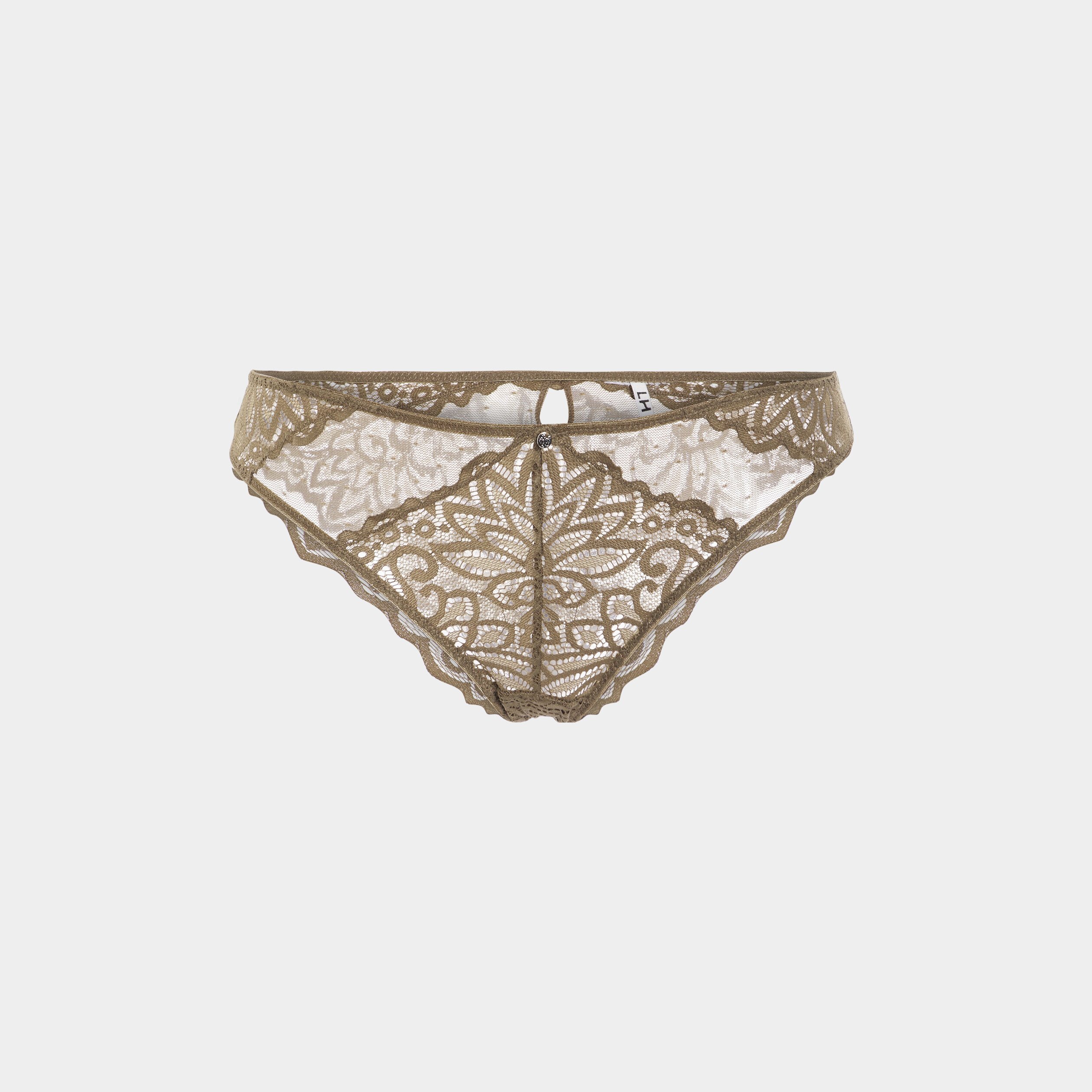 Culotte en dentelle et tulle vert kaki femme | La Halle