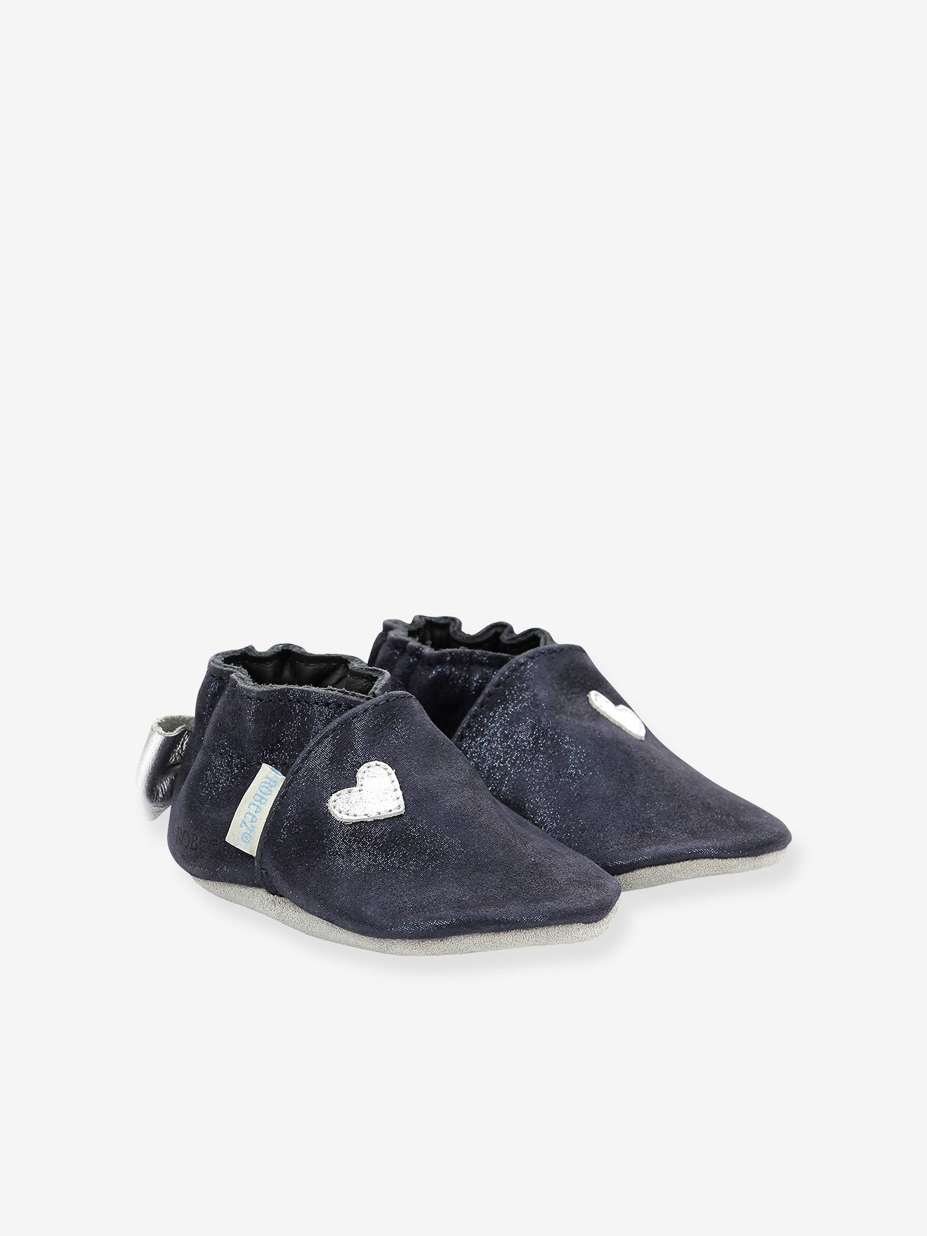 Chaussons cuir souple bébé fille Mini Love ROBEEZ© marine