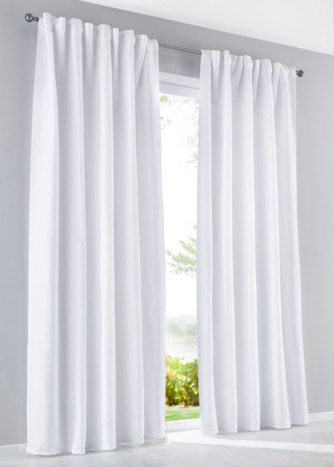 Microfaser Vorhang mit recyceltem Polyester (2er Pack)