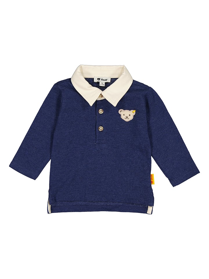 Steiff Poloshirt in Dunkelblau/ Creme günstig kaufen