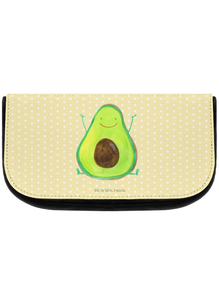 Mr. & Mrs. Panda Kosmetiktasche Avocado Glücklich ohne Spruch in Gelb Pastell günstig kaufen onesize
