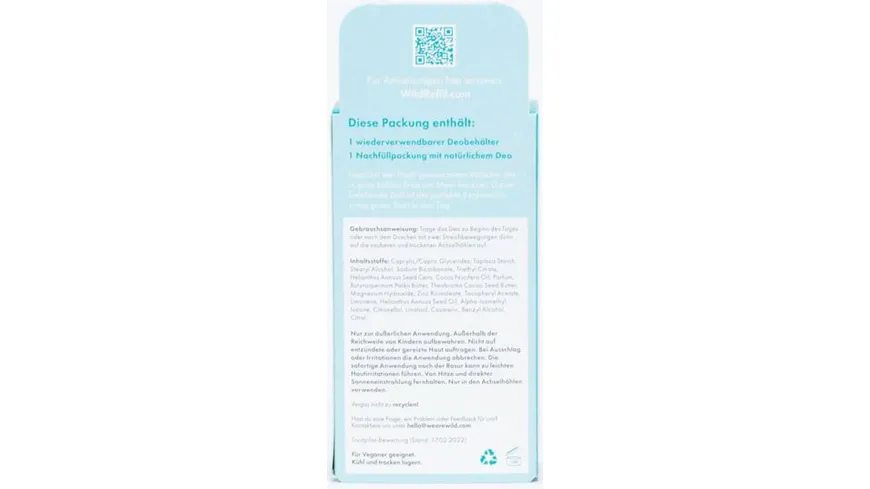 Wild Deodorant Fresh Cotton & Sea Salt Startpaket 40 g
