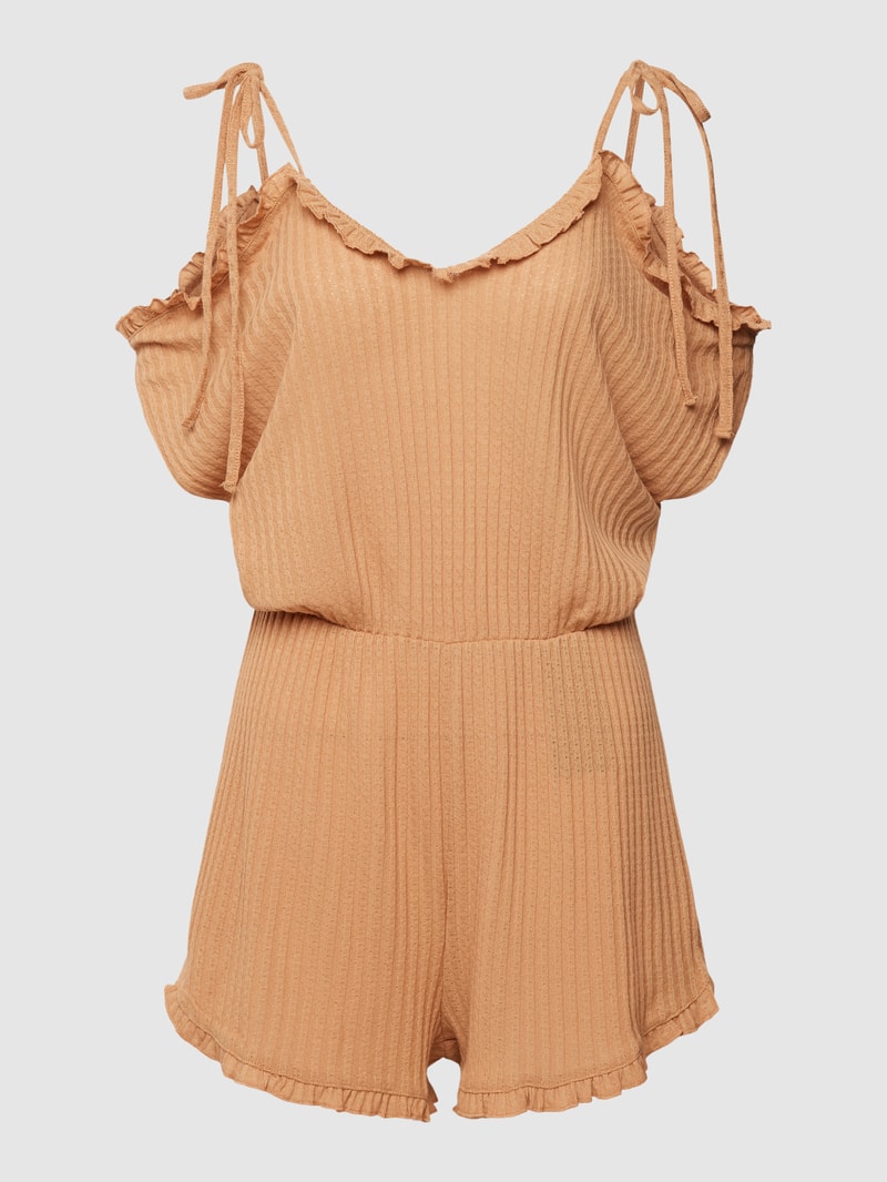 Playsuit mit Strukturmuster Modell 'BREEZE' in camel