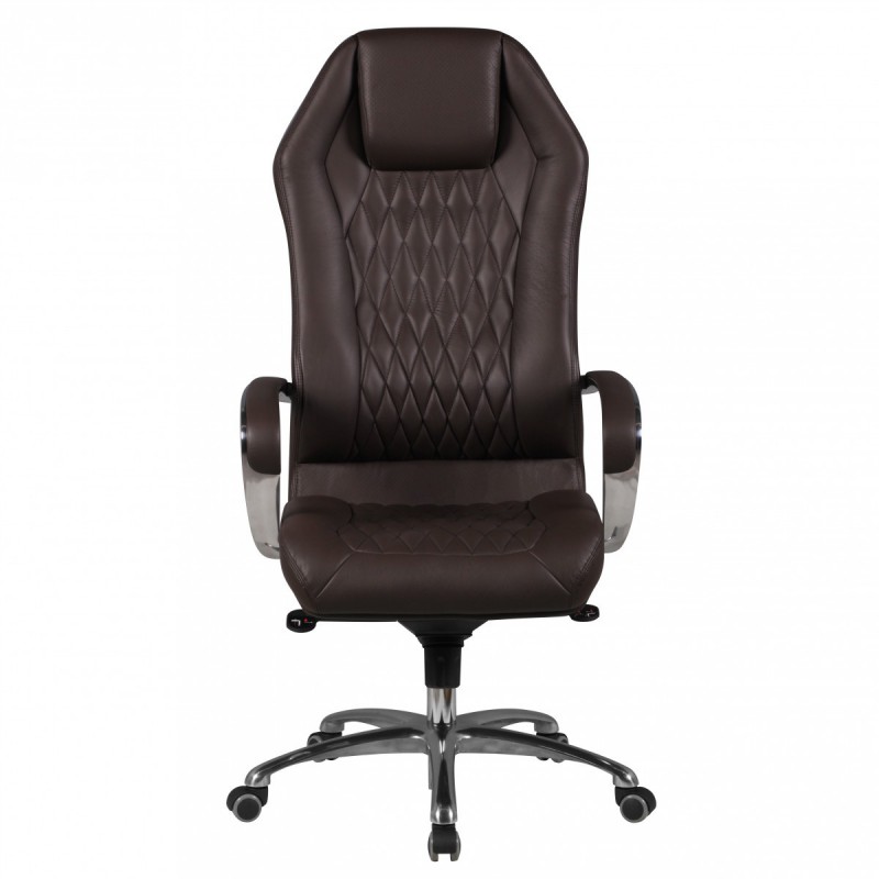 Amstyle Chefsessel Echtleder braun Drehstuhl mit 3-Punkt-Multiblockwippmechanik