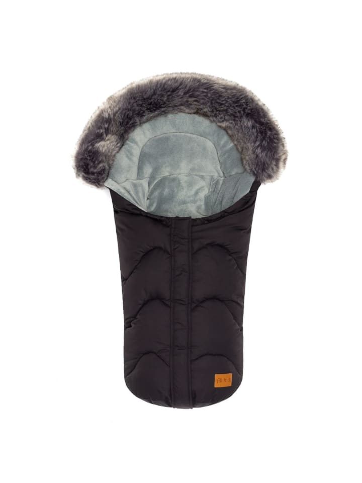 fillikid Fleece-Fußsack mit Fellkragen Lhotse für in schwarz günstig kaufen onesize