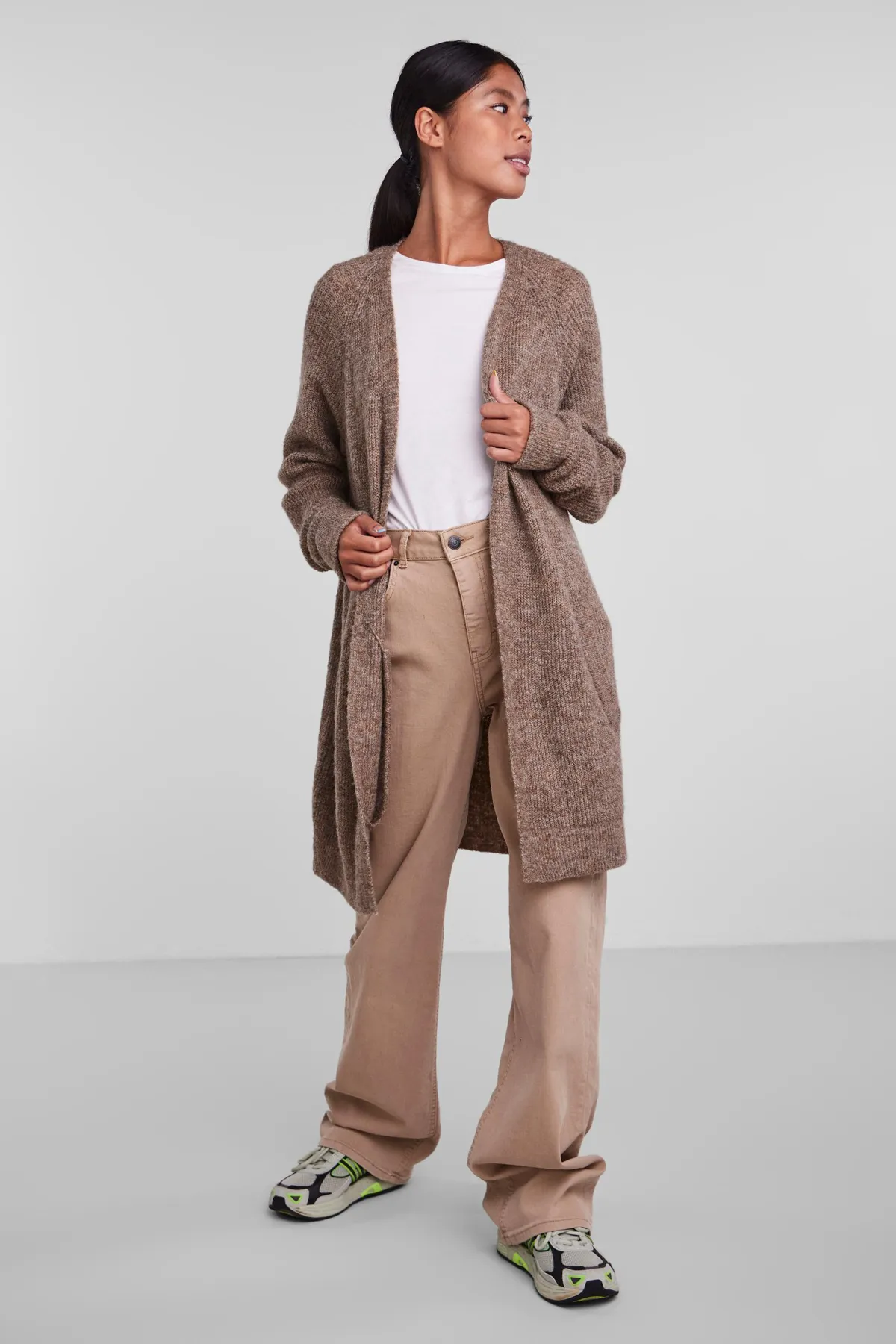 PIECES  Strickjacke - Braun - Regular Fit