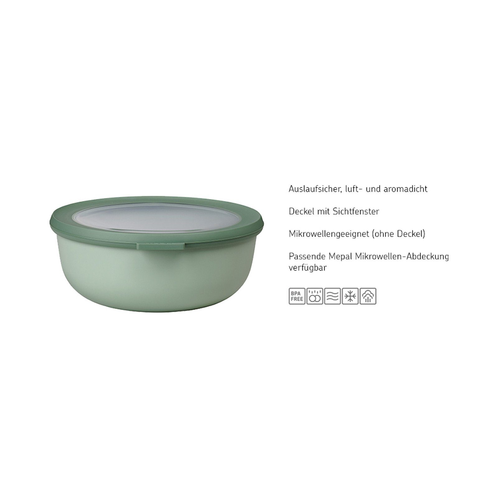 Mepal Frischhaltedose Cirqula Multischüssel 0,35l 0,75l 1,25l 3er Set, Kunststoff, (3-tlg)