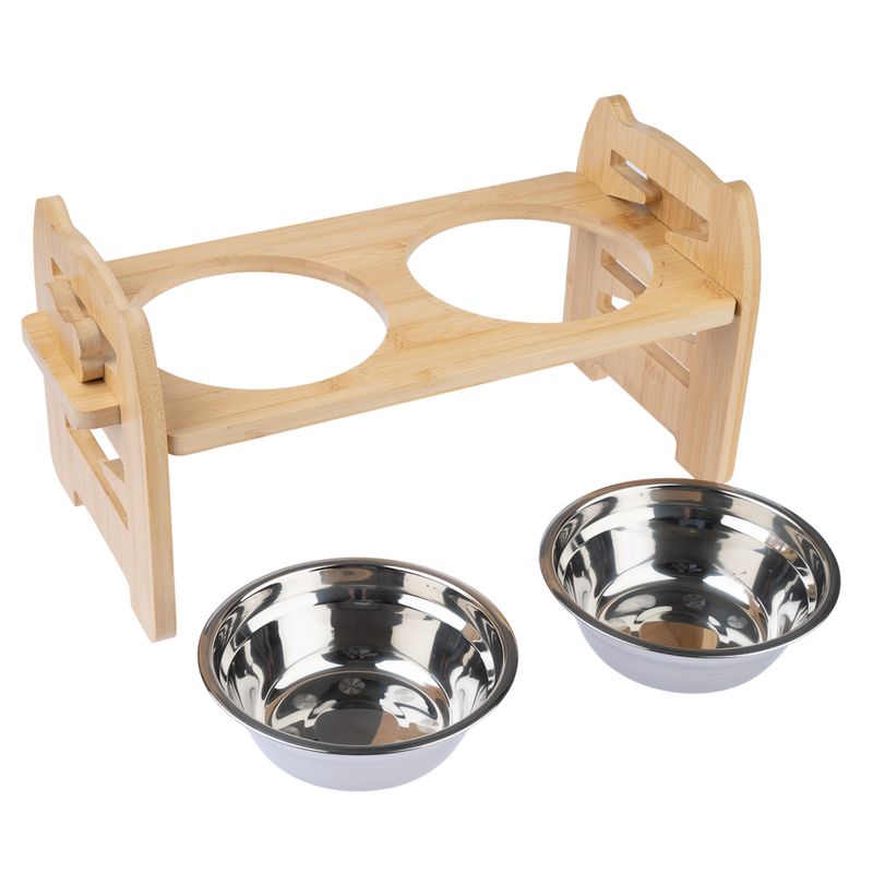 Modern Living Doppelnapf mit Bambusständer Ubud