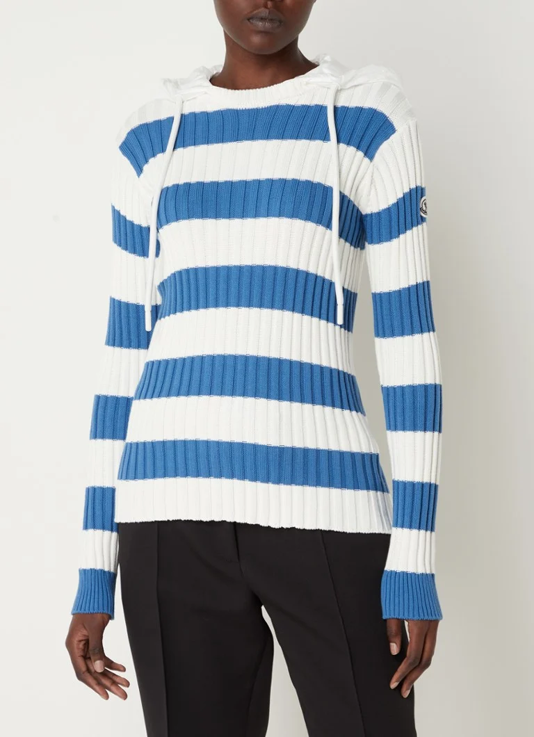Felpa con cappuccio a coste Moncler