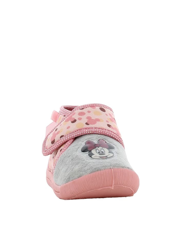 Disney Minnie Mouse Hausschuhe mit Disney Minnie Mouse Motiv, in Rosa, mit klettverschluss günstig kaufen