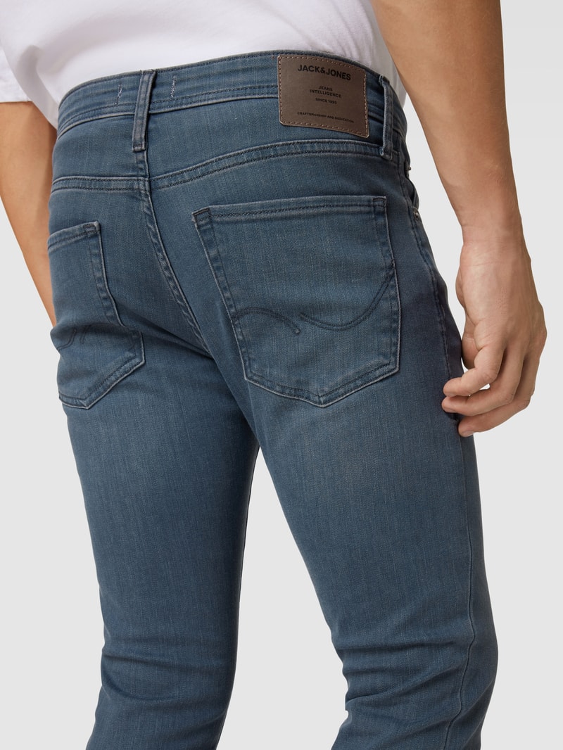 Slim Fit Jeans im 5-Pocket-Design Modell 'GLENN ORIGINAL' in mittelgrau