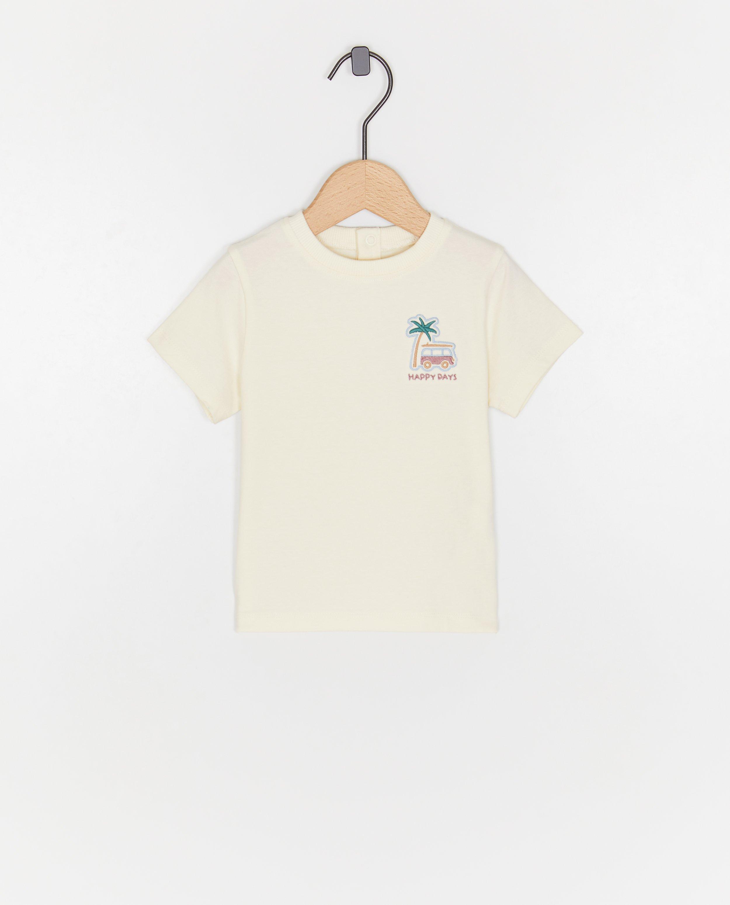 Tricou Cuddles and Smiles cu broderie albă cu van
