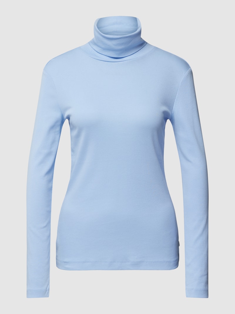 Longsleeve in unifarbenem Design mit Rollkragen in hellblau