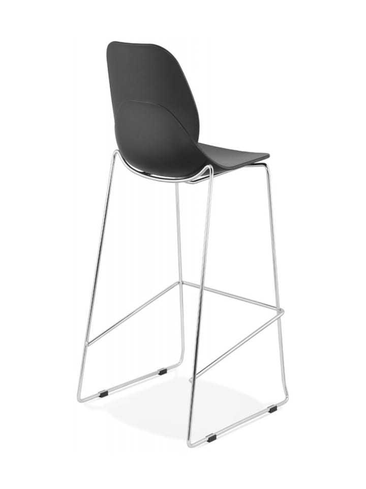 KADIMA DESIGN Barhocker mit Verchromtem Metallgestell und Kunststoffsitz in Schwarz-Silber günstig kaufen onesize