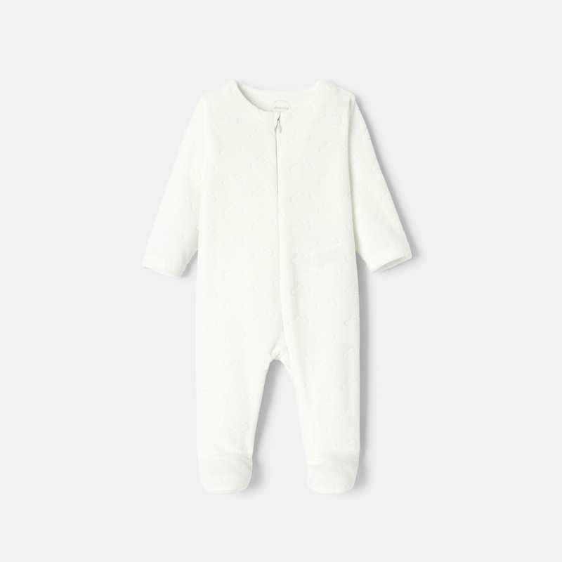 Pyjama en velours dévoré blanc naissance Absorba
