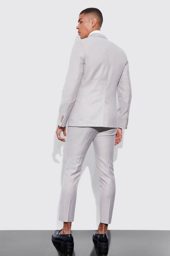 Einreihige strukturierte Skinny Anzugjacke