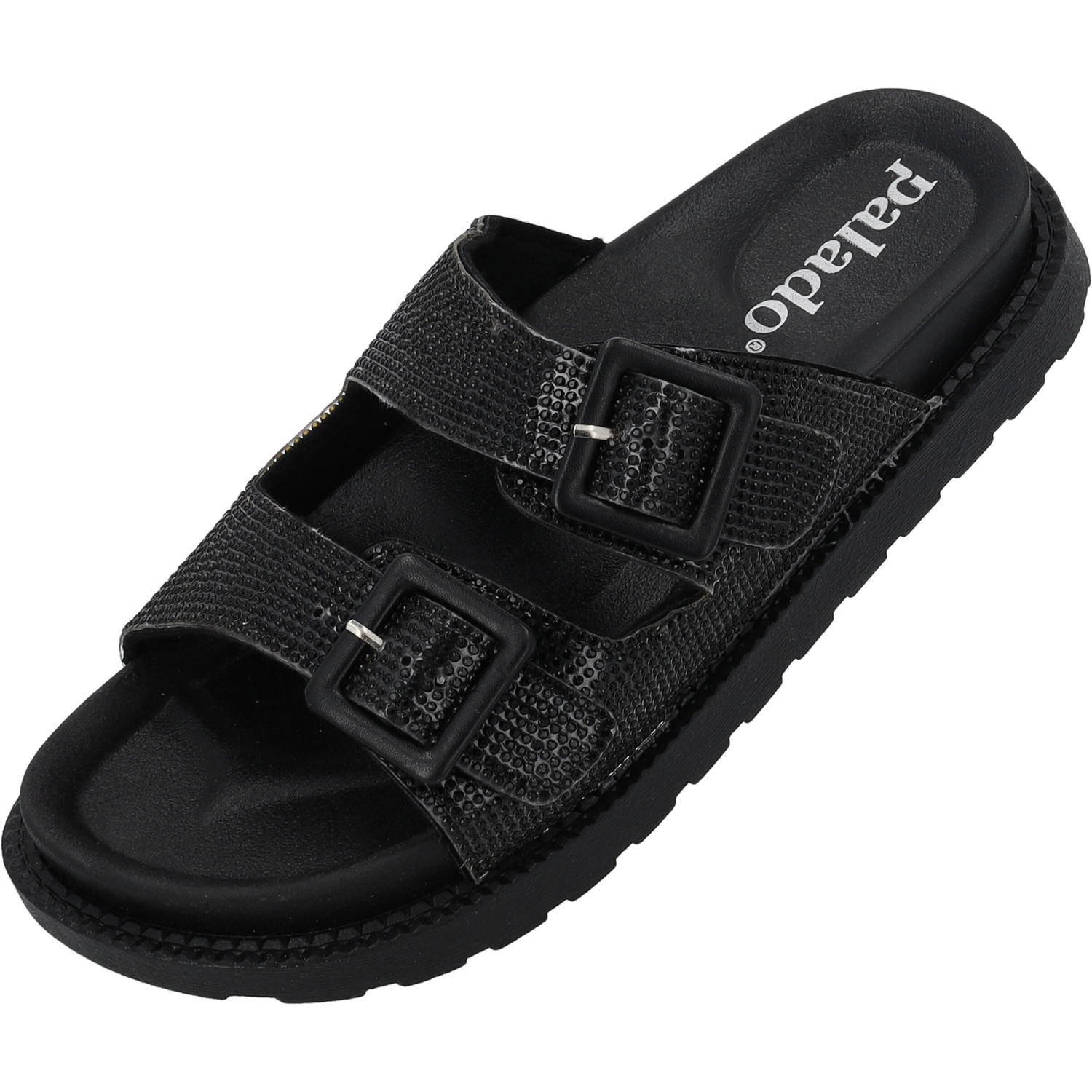 Palado Irisa, Plateau-Pantoletten, Damen, Schwarz strass