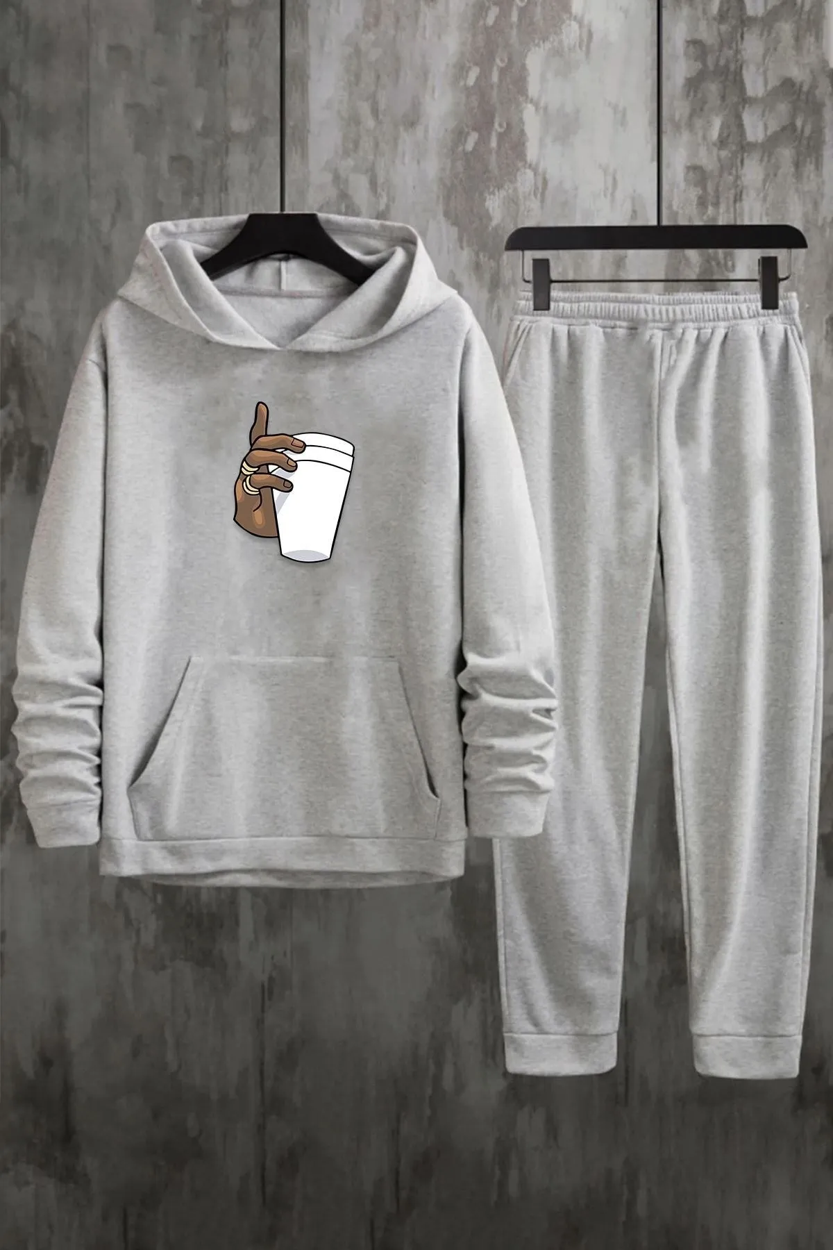 uyguntarz  Unisex-Trainingsanzug-Set mit Tupac Coffee-Aufdruck