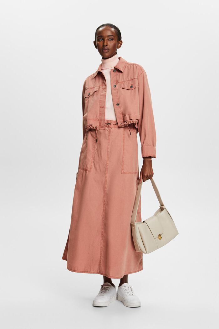 Cropped-Jacke aus Baumwollcanvas zum Binden