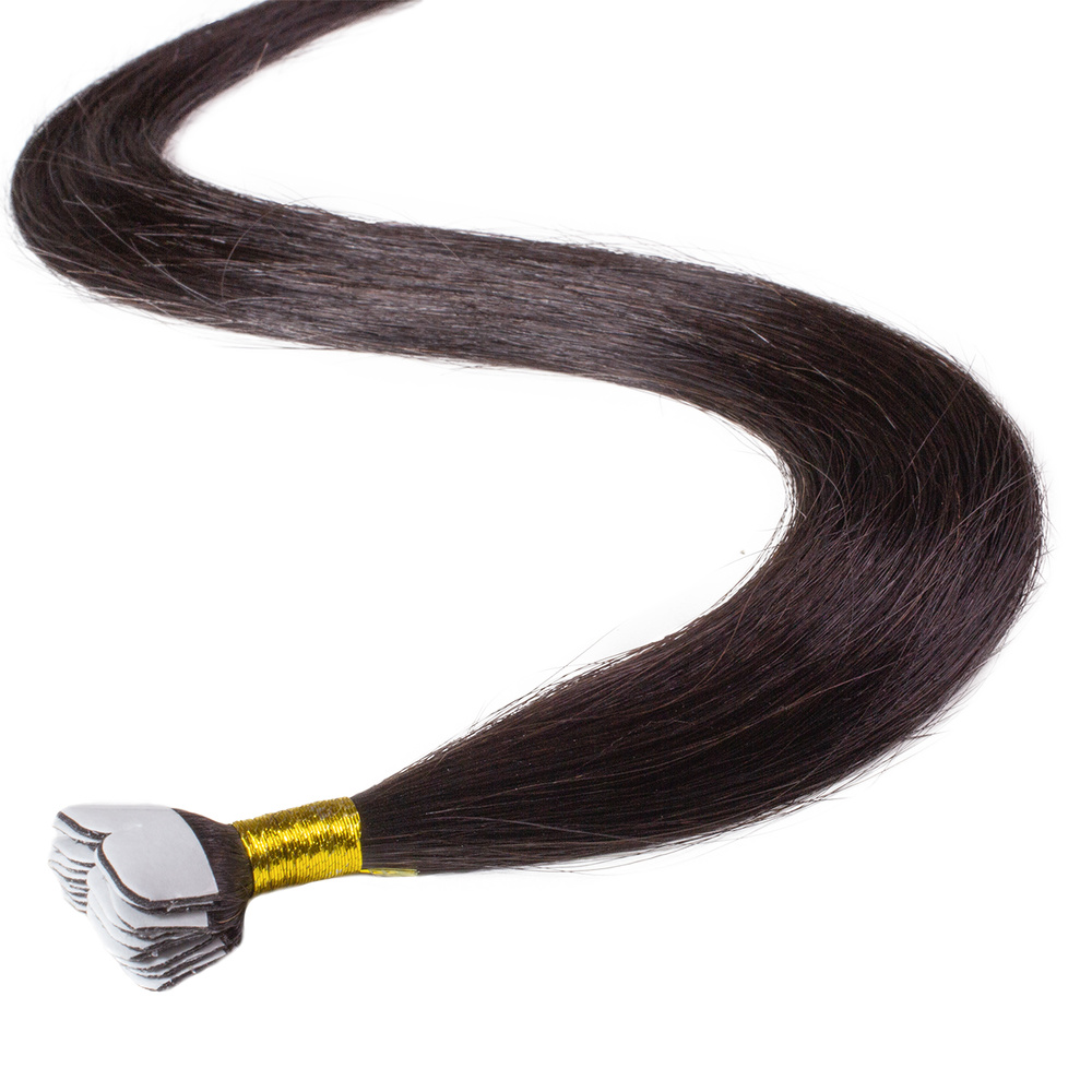 hair2heart Extensions adhesives Mini Tape Premium cheveux naturels #2 Marron foncé extensions