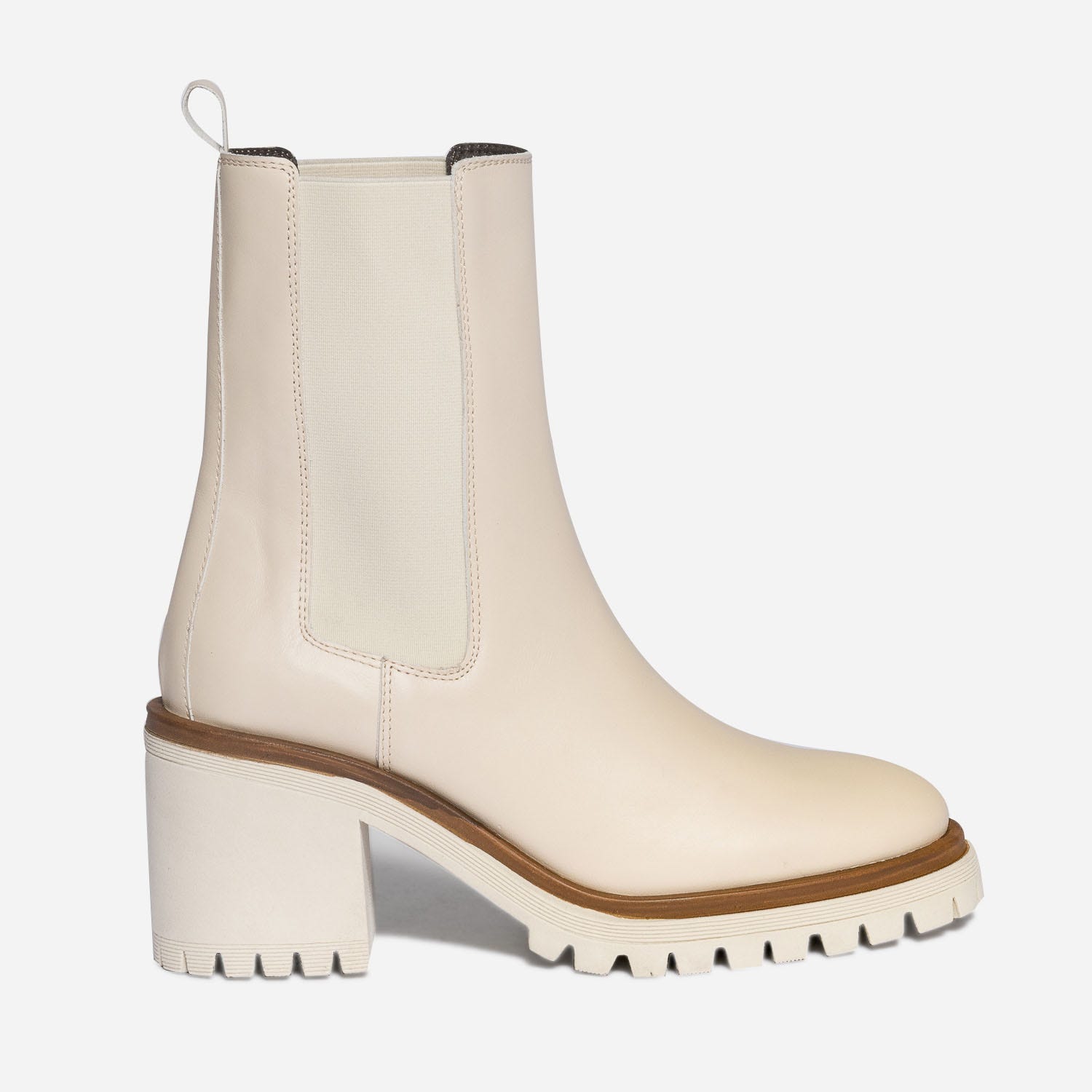 Chelsea boots TEXTO écru en cuir