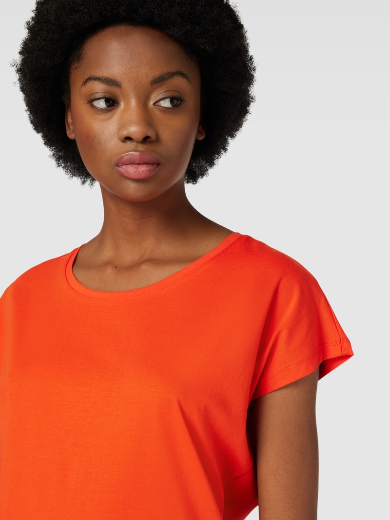 T-Shirt mit Rundhalsausschnitt in dunkel orange