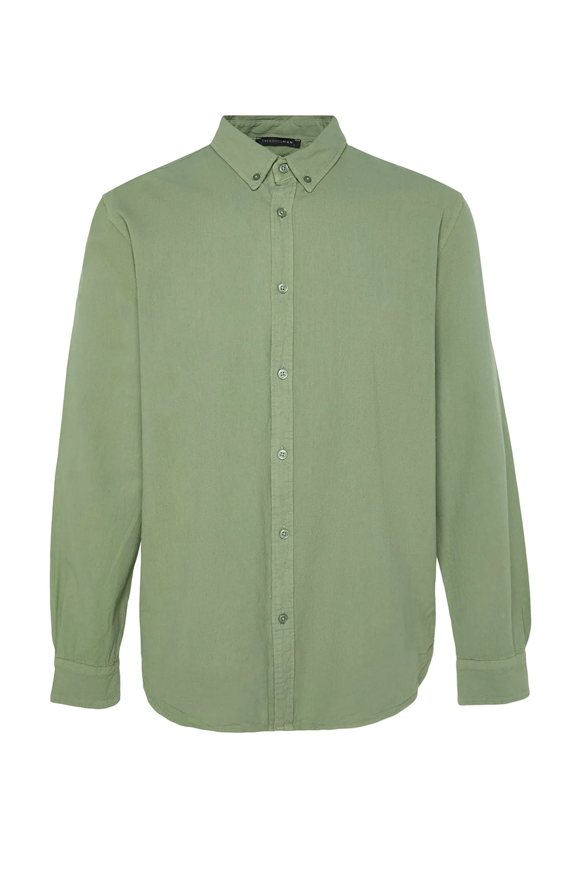 Trendyol Collection  Khakifarbenes Unisex-Hemd mit regulärer Passform aus 100 % Baumwolle und Leinenoptik TMNSS23GO00099