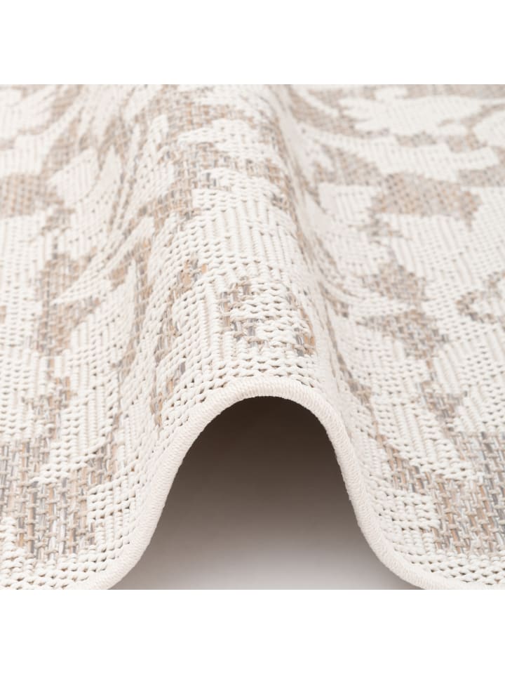 Pergamon In & Outdoor Teppich Flachgewebe Ottawa Barock in Beige günstig kaufen