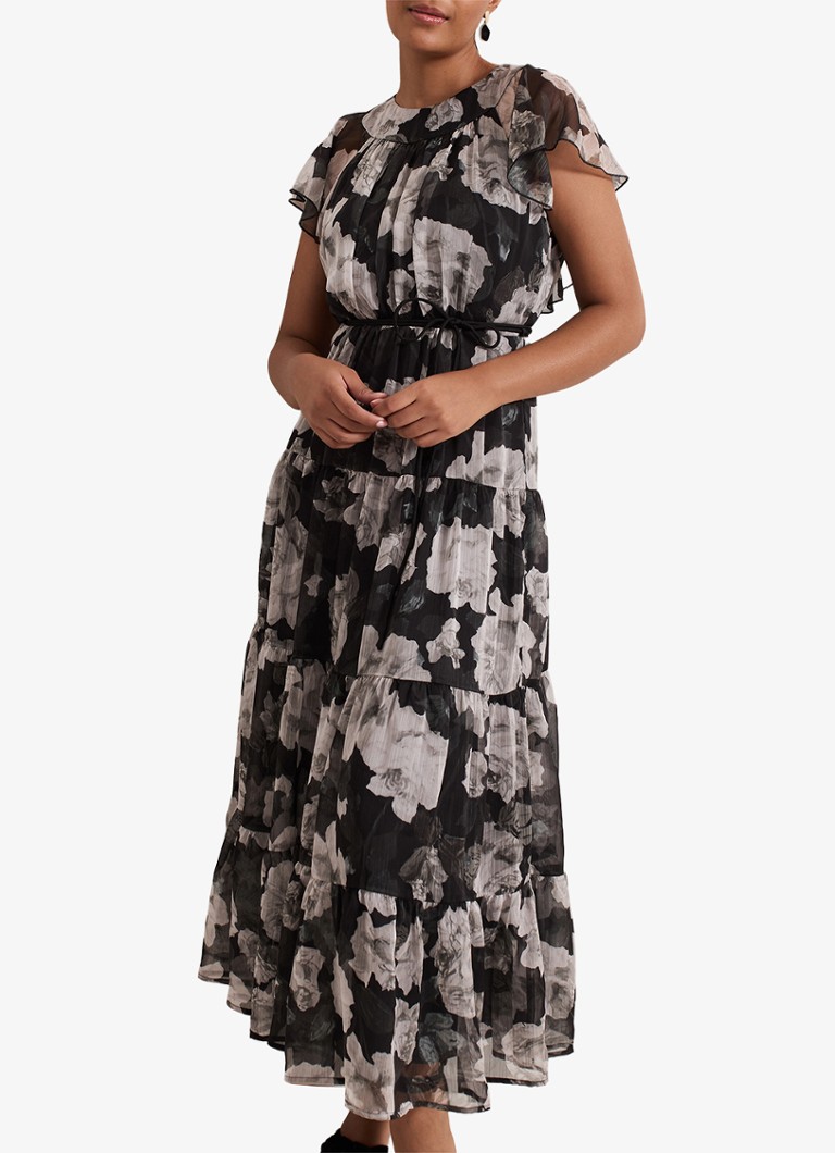 Abito lungo con stampa floreale Phase Eight Petite Jordine