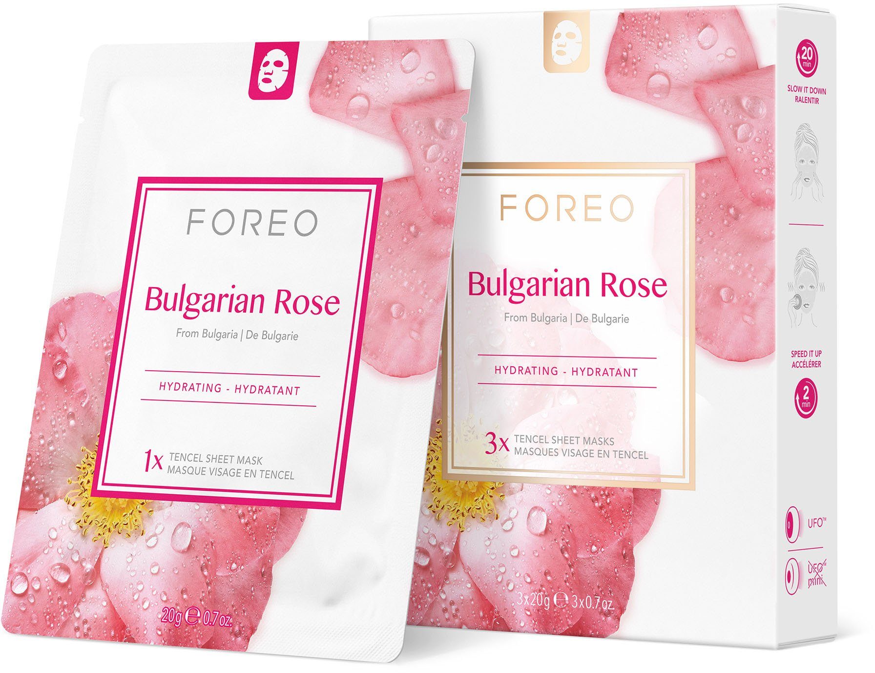 FOREO Gesichtsmaske Farm To Face Collection Sheet Masks Bulgarian Rose, 3-tlg.