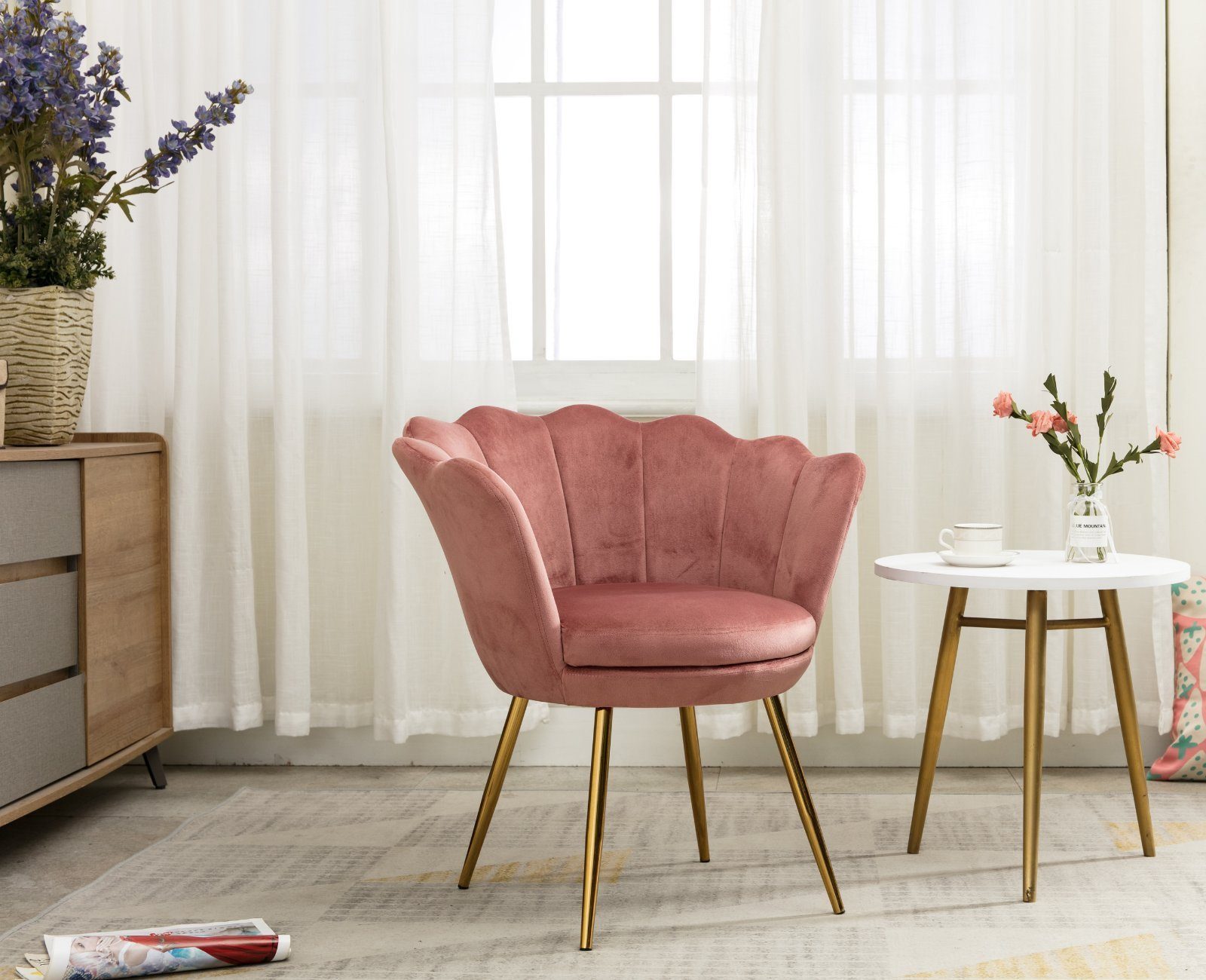 WAHSON OFFICE CHAIRS Loungesessel Sessel Weicher Samt Armlehnstuhl