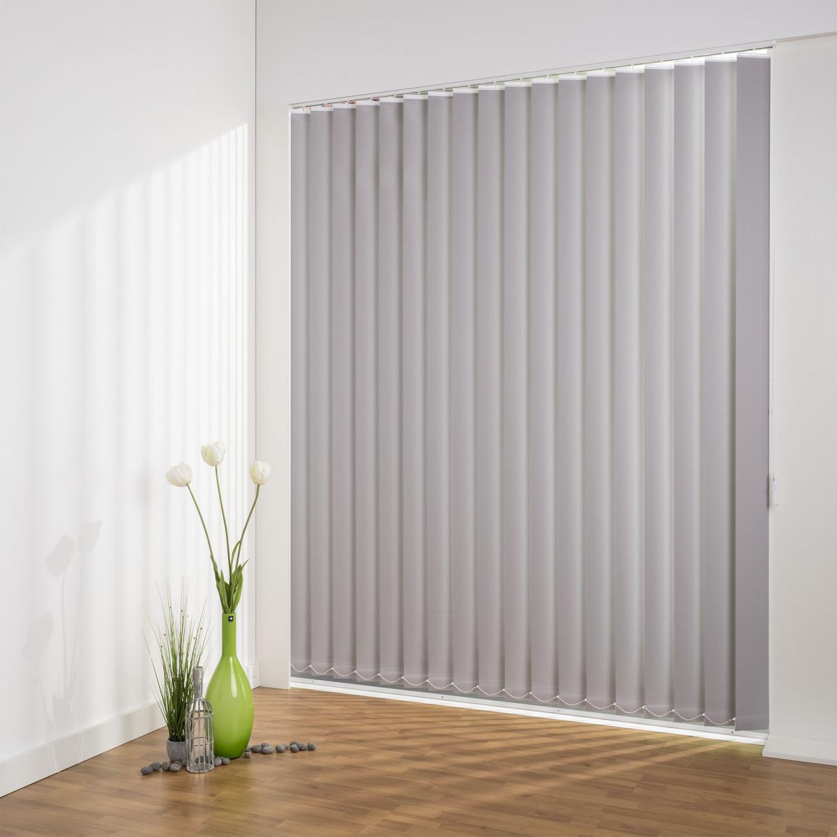 Bella Casa Vertikalanlage Maß, 127 mm Lamelle, 120 x 250 cm, hellgrau