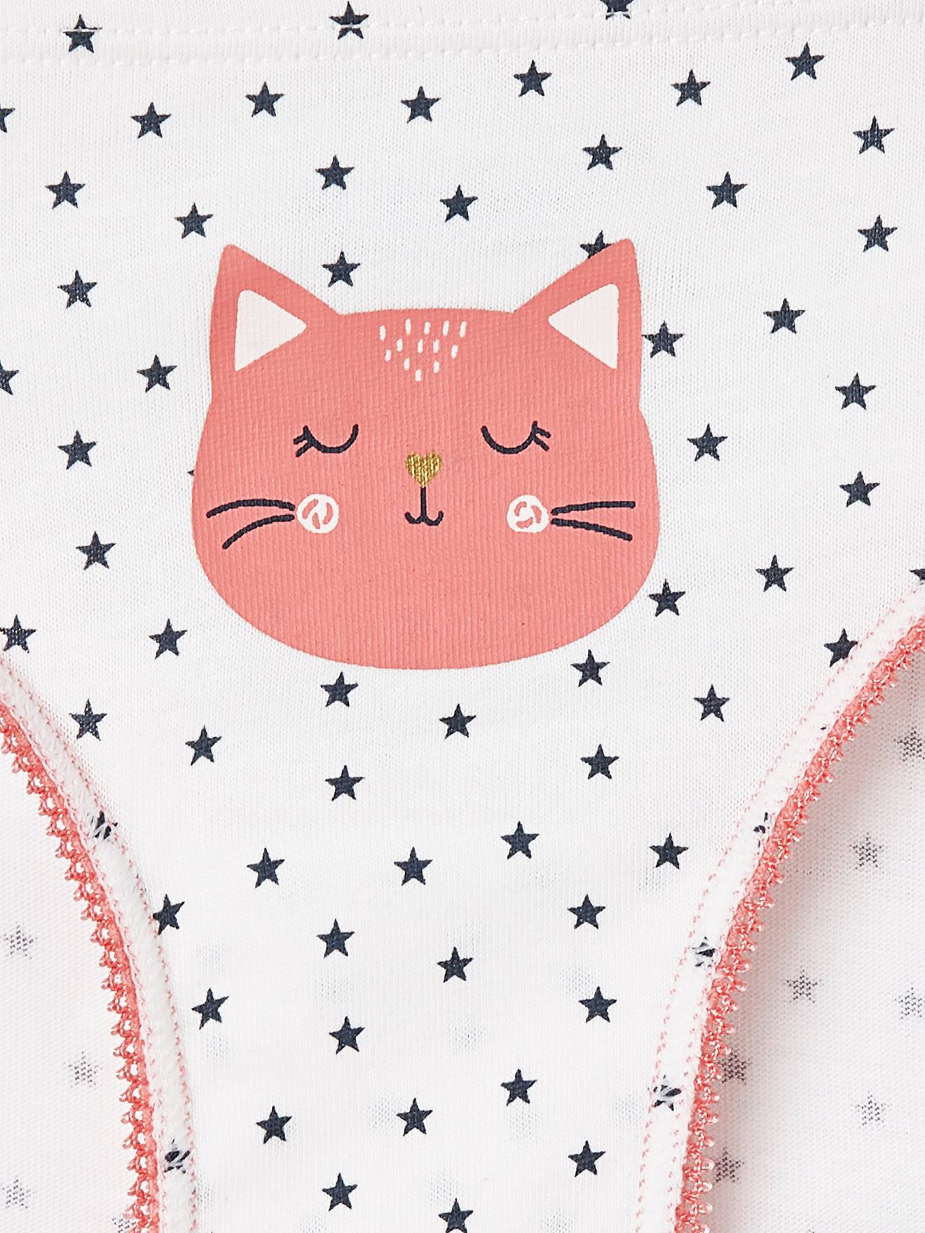 Vertbaudet 7er-Pack Mädchen Slips mit Tiermotiven Oeko-Tex - weiß