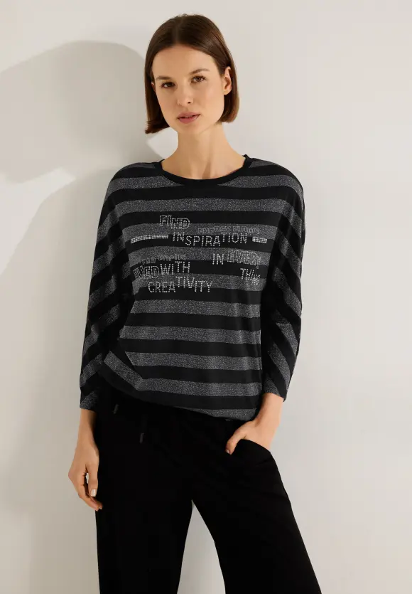 CECIL Shirt mit Schimmerdetails