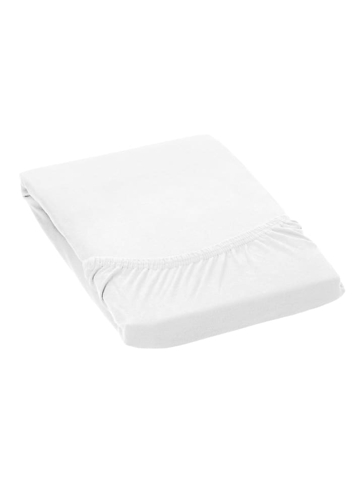 GMD Living Jersey Premium Spannbettlaken JANNEBY in Farbe Weiß günstig kaufen