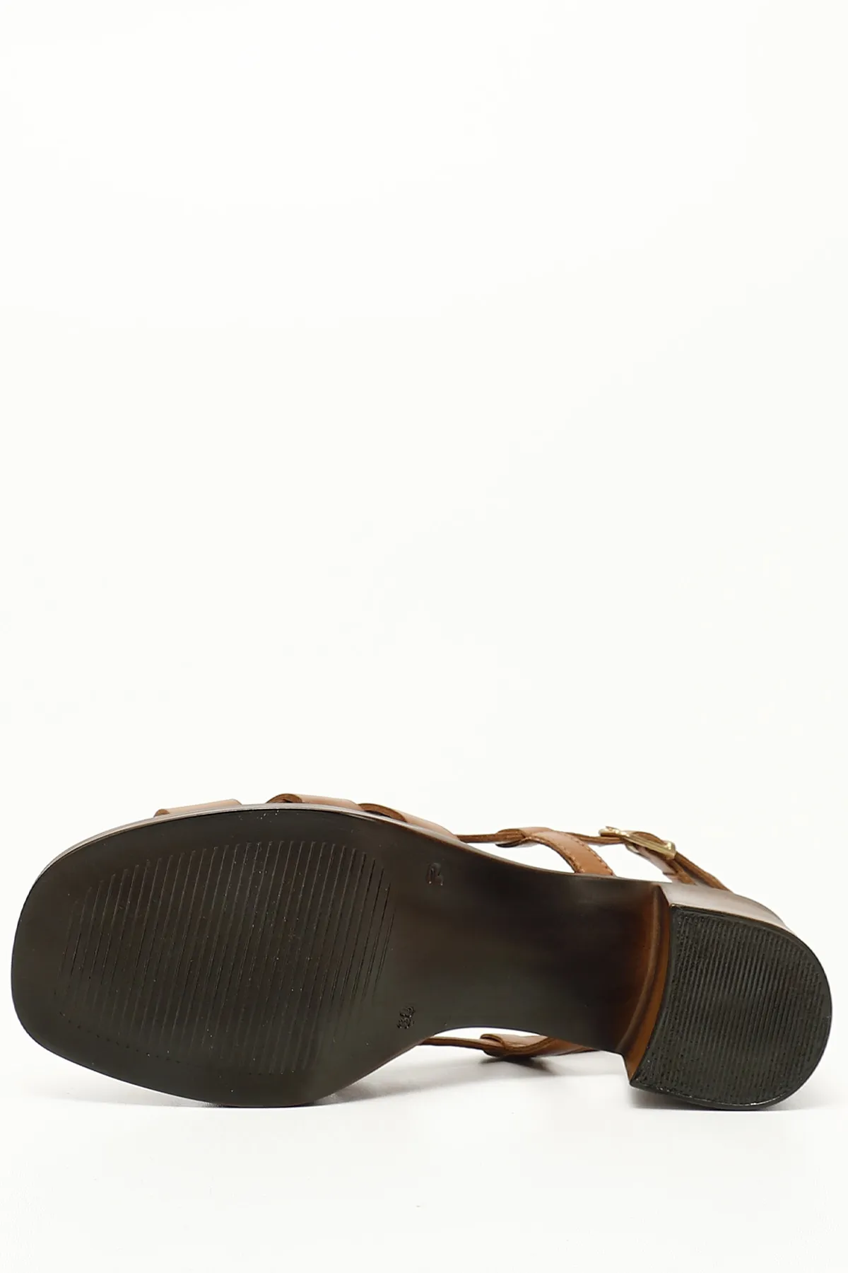 GÖNDERİ(R)  TABA ANTIQUE Gön Damensandalen aus echtem Leder mit dickem Absatz 45310