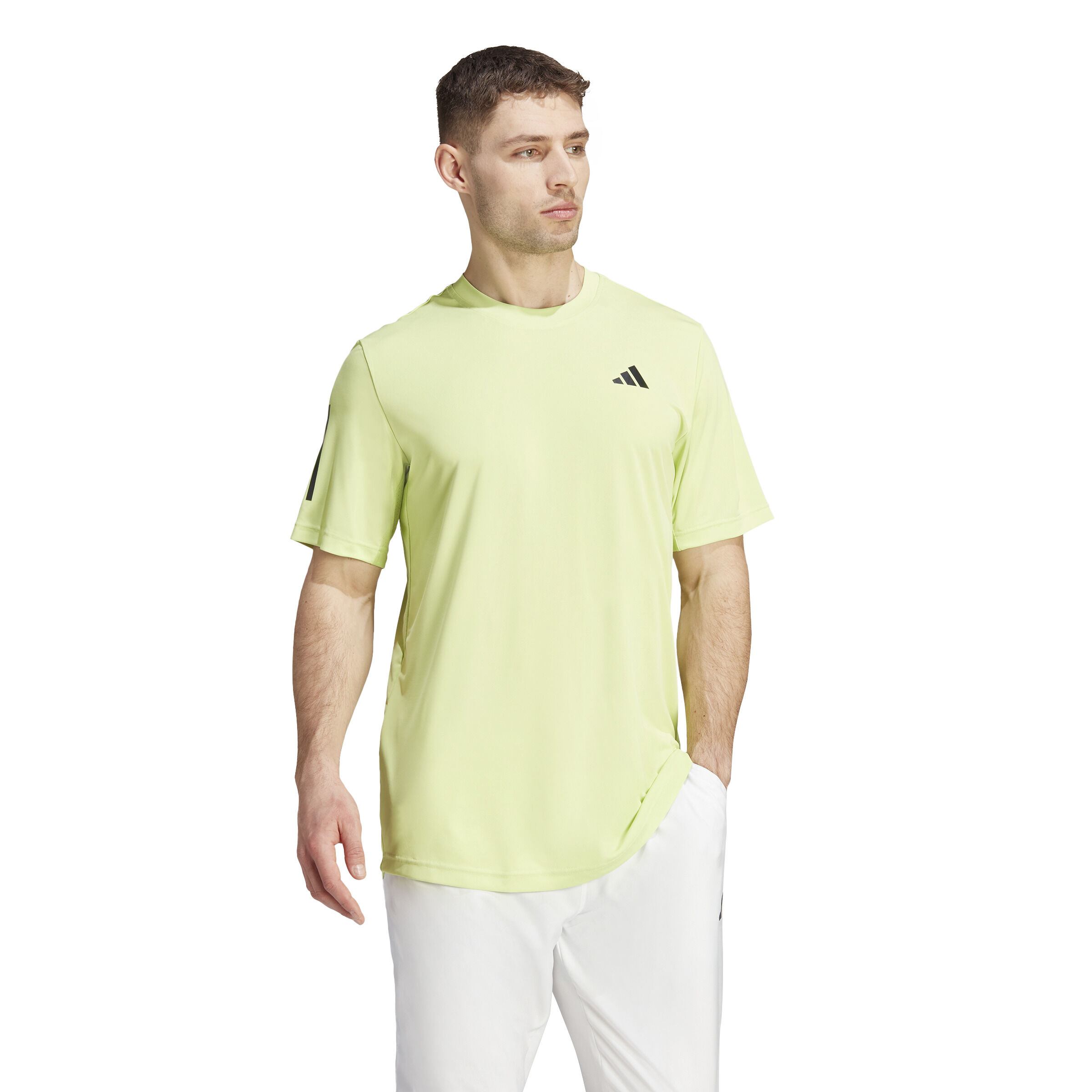 Club 3 Stripes T-Shirt Herren - Limette