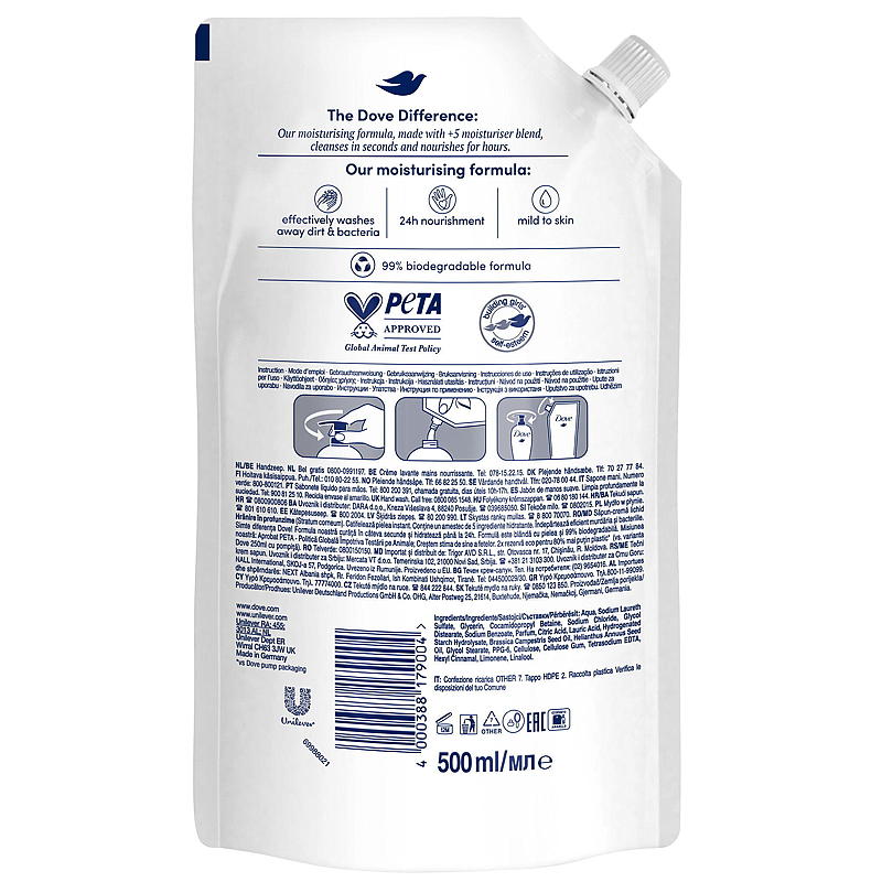 Dove Dove håndsåpe 500 ml, refill