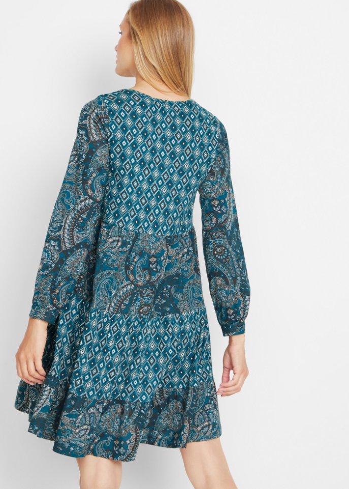 Kurzes Jerseykleid aus Baumwoll- Viskose Mischung, A-Linie